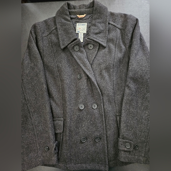 NWOT - Old Navy Wool Felt Blend Dark Grey Pea Coat - Size XXL - Picture 1 of 10